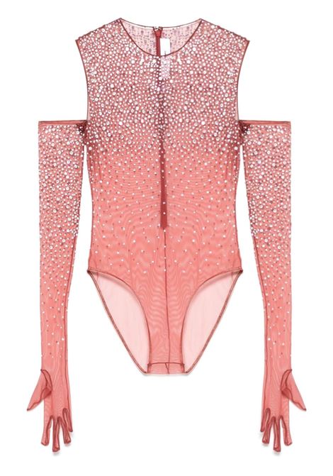 Brown crystal-embellished bodysuit Alex perry - women